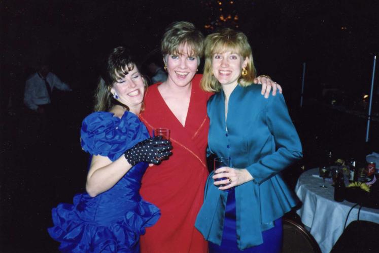 Karen, Lorraine, Beth New Year's Eve, 1990
