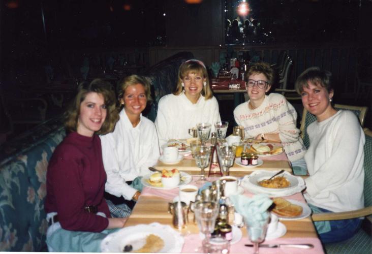 Stagette for Lorraine in Buffalo, NY, May/91, Carolyn, Christine, Beth, Karen, Lorraine